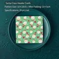 Green Santa Claus folding gift cards for gingerbread cookies packaging, 20 count pack - Santa Claus Header Card / 20 Pcs/Pack