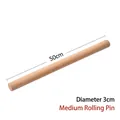 Medium 50cm x 3cm solid wood rolling pin with natural grain for baking pastry - Medium Rolling Pin / 50*3cm
