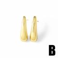 Orecchini a goccia placcati in oro 18k da donna con una finitura minimalista e liscia - Goccia d'Acqua Lucida