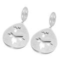 Boucles d'oreilles goutte argentées évidées avec motif de feuille d'érable mat - Style Goutte d'Eau Ajourée en Feuille d'Érable (KE37286-K)