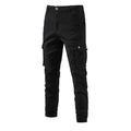 Schwarze Herren-Cargohose aus Baumwolle mit mehreren Taschen in realistischer 3D-Ansicht - EU 40 / Schwarz