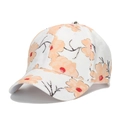 Casquette de baseball blanche avec motif floral orange et rouge en coton respirant - Blanc Fleuri Style (D)