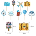 Détails des décorations de gâteau voyage avec dimensions des valises et panneaux - Décoration de gâteau