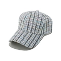Primer plano detallado de gorra de béisbol de tweed con lentejuelas brillantes - M (56-58cm) / Blanco