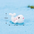Miniature white cartoon resin dolphin with pink dots for micro landscape decor - No. 6 Beluga Whale