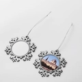 Décorations de Noël en métal flocon de neige pour sublimation avec centre personnalisable - QT19035 - Ornement de Flocon de Neige