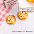 Mini figurine di pizza in resina con faccine sorridenti per accessori fai-da-te - Pizza Sorridente Pomodoro e Formaggio