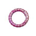 Pink gradient twist texture round spring gate ring carabiner for DIY accessories - Outer Diameter 34.5mm / Metallic Rose Red