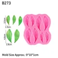 Silikonform für Blätter zur Kuchendekoration und Schokoladenbacken, Modell B273 in Rosa - B273 / Rosa