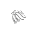 Silver stainless steel ear hooks with sparkling rhinestones for DIY earring making - Style 3 / Steel