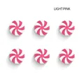 Set of 6 light pink spiral candy peppermint ornaments for Christmas tree decor - Light Pink