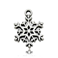Silver zinc alloy snowflake pendant charm with metal texture for DIY jewelry making - Antique Silver Snowflake D
