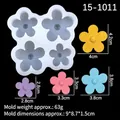 Stampo in silicone a 4 cavità a fiori per fondente cioccolato e argilla DIY - Trasparente