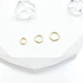 Three sizes of 14K gold plated closed rings for DIY jewelry making on white display - 4mm / Gold