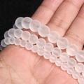Matte weiße, durchscheinende Rundperlen in drei Größen für DIY-Schmuckherstellung - 6mm Mattierte Runde Perle (Glas)