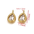 Gold stainless steel teardrop pendants with clear crystals and dimensions 12x7.5mm - Clear