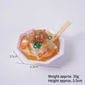 Miniature noodle bowl keychain with octagon plate, chopsticks, and 6.3cm diameter base - Minced Meat Cold Skin Noodles - Octagonal Bowl - No Keychain