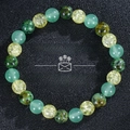 Success and Money charm bracelet with green aventurine and multi-color beaded gemstones - Green Aventurine/African Turquoise/Yellow Crystal (Money Success-1)