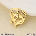 Golden heart-shaped mother and child pendant with crystals, size 16x14mm and weight 1.8g - Mother and Child Silhouette Heart (KLJ9568-ZLA)