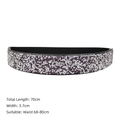Breiter elastischer Gürtel mit lila und klaren Strasssteinen, 70cm Länge und 3,7cm Breite - Stil B Violett