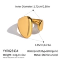 Detailansicht des goldenen unregelmäßigen Kieselrings mit Größen- und Gewichtsangaben - Gold Unregelmäßiger Kieselstein Geometrischer Offener Stil (YYR025434)