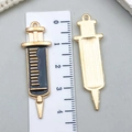 Syringe-shaped alloy pendant in black and gold for DIY jewelry making with ruler guide - Large KC Gold Black Syringe