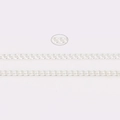 Silver curb chain for jewelry making with close-up detail on flat metal links - 3x2mm (5 Meters/Roll) / Silver