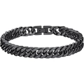 Classic Cuban link chain bracelet for men in black plated stainless steel finish - 8mm Clasp-18cm / Black