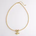 Golden mesh chain necklace with travel charms including plane, globe and suitcase - Travel Set B (Airplane/Earth/Suitcase)
