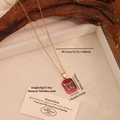Purple heart butterfly pendant necklace in stainless steel with elegant gold butterfly inlay - 6# Butterfly