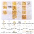 Jewelry making kit with gold and silver findings in a clear 24-compartment storage box - Gold + Silver Set Box