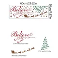 Vinilo navideño con letras Believe, trineo y renos en dimensiones de 60x20cm - MS4362-ZC (20*60cm)