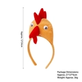 Plush yellow chick headband with red comb for kids zodiac cartoon party favors - 3D Earthy Yellow Chicken