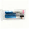 5-piece makeup brush set with bright blue handles and pink-white gradient bristles - Dark Blue 5Pcs Set OPP Packaging / Dark Blue