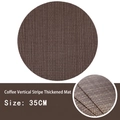 Round 35cm dark coffee brown PVC placemat with thick ribbed weave texture and non-slip design - Coffee Vertical Pattern