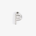 Polished silver stainless steel letter P pendant charm with small loop for DIY jewelry - P (Bracelet Accessory) / Steel