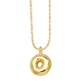 Minimalist gold plated doughnut pendant necklace featuring a polished bead chain design - Letter O