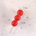 Mini fermaglio per capelli a forma di biancospino candito in resina rossa lucida - 7.5cm Tanghulu Rosso Classico