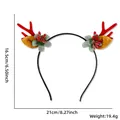 Reindeer antler headband with bells and bowknot size dimensions 21x16.5cm - Red Antler Flower Headband