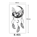 Waterproof dreamcatcher tattoo sticker with butterfly and moon details, size 60x105mm - K-455-Dreamcatcher