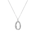 Collana minimalista argentata con ciondolo ovale irregolare in acciaio inossidabile - Ciondolo con Collana / Color Acciaio
