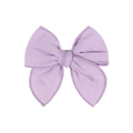 Handmade lavender purple fabric bow hair clip for babies with soft linen texture - Light Purple
