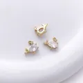 Detailed view of 14K gold whale pendants with teardrop zircons for DIY jewelry - 10# Zircon Whale 11x10mm