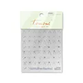 Adesivi per nail art con fiocchi d'argento e strass di cristallo su sfondo bianco - Argento - Cristallo