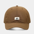 Detail of caramel quick-dry baseball cap with O.Y.X mountain logo patch and fine stitching - Adjustable / Caramel color