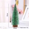Mini albero di Natale 25cm con aghi innevati e base in legno naturale tondo - Senza Luci Imbustato Singolarmente / Misura 25cm
