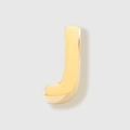 Polished gold stainless steel J letter pendant charm for DIY jewelry making - Letter J