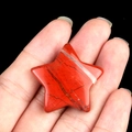 Polished red jasper natural crystal star stone with unique black linear texture - Red Jasper