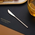 Japanese style 304 stainless steel long handle butter knife with matte silver finish - Dinner Knife / 150mm / Silver