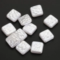 Perla barocca quadrata con finitura martellata per creazione di gioielli fai-da-te - Stile Quadrato Texturizzato (B014) / 12 mm